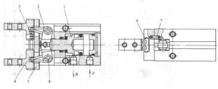 2The working principle diagram of the finger cylinder 2The working principle diagram of the finger cylinder